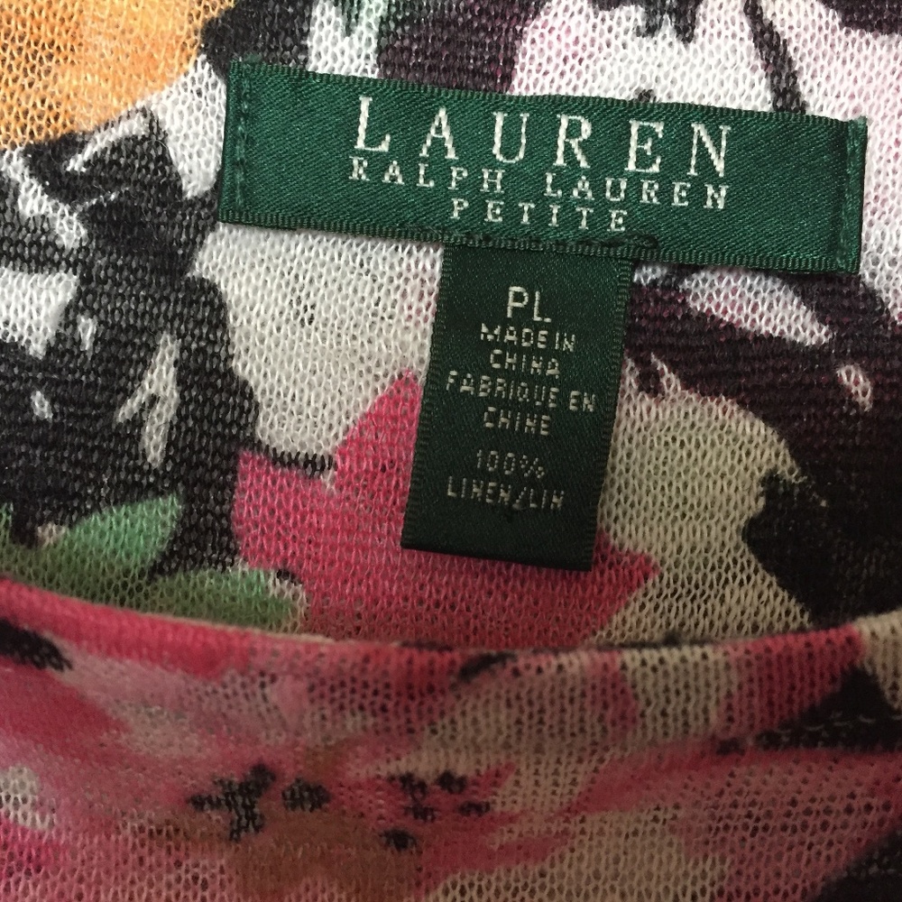 Lauren Paisley Print Linen Top PL - Picture 6 of 7